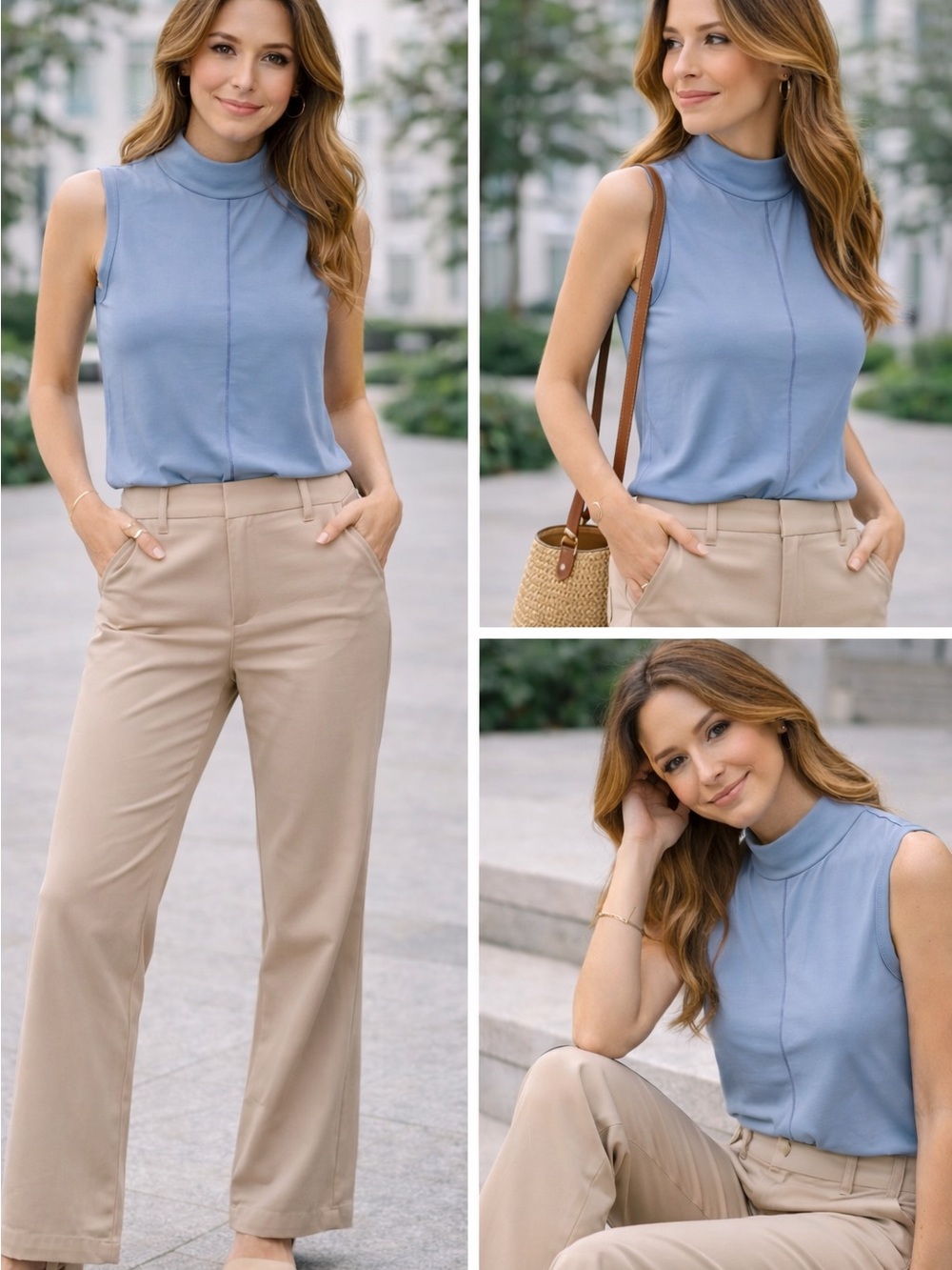 Sleeveless Mock Neck Top